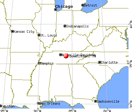 Dowelltown, Tennessee map