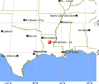 Georgetown, Louisiana map