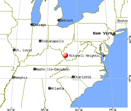 Mitchell Heights, West Virginia map