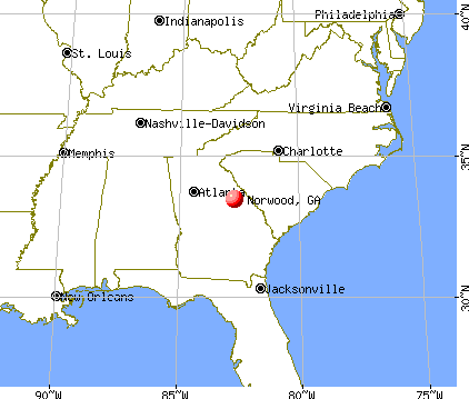 Norwood, Georgia map