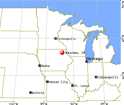 Waucoma, Iowa map