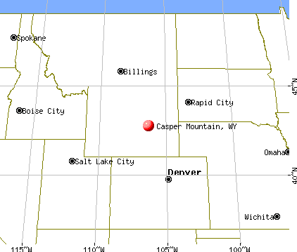 Casper Mountain, Wyoming map