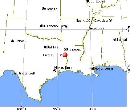 Huxley, Texas map