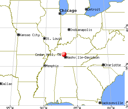 Cedar Hill, Tennessee map