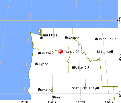 Adams, Oregon map