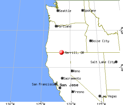 Merrill, Oregon map