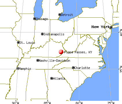 Pippa Passes, Kentucky map