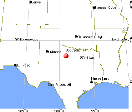 Woodson, Texas map