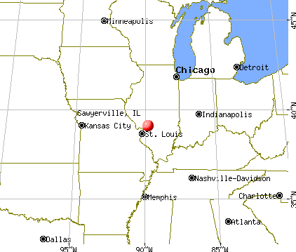 Sawyerville, Illinois map