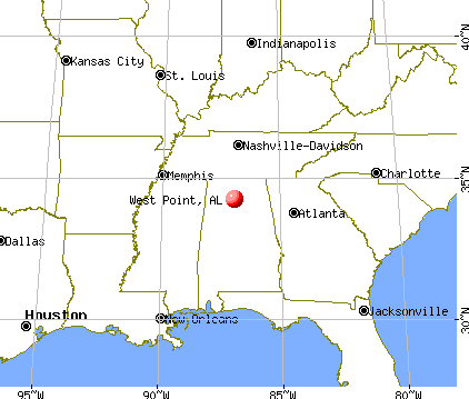 West Point, Alabama map