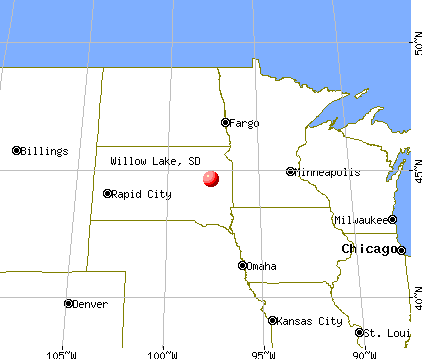 Willow Lake, South Dakota map