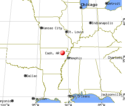 Cash, Arkansas map