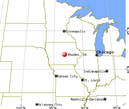 Rhodes, Iowa map