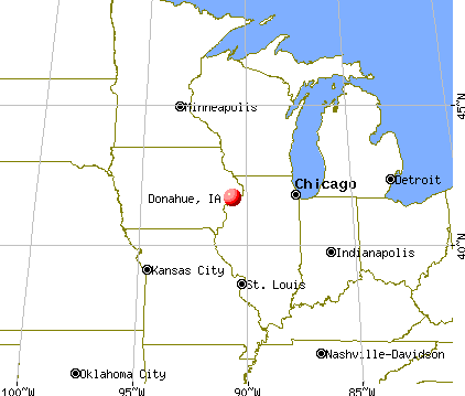 Donahue, Iowa map