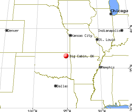 Big Cabin, Oklahoma map