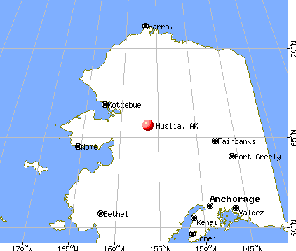 Huslia, Alaska map