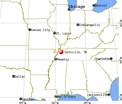 Yorkville, Tennessee map