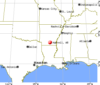 Harrell, Arkansas map