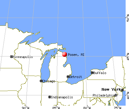 Posen, Michigan map