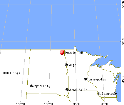 Hoople, North Dakota map