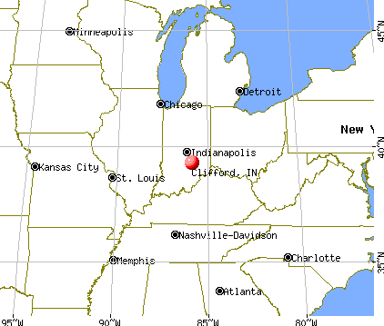 Clifford, Indiana map