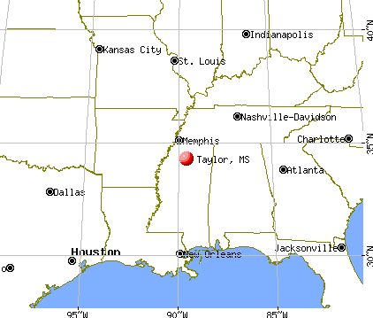 Taylor, Mississippi map