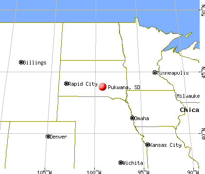Pukwana, South Dakota map