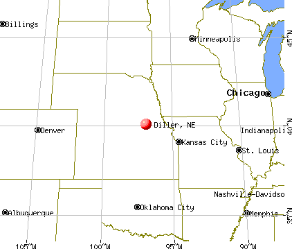 Diller, Nebraska map