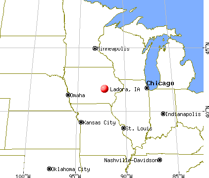 Ladora, Iowa map
