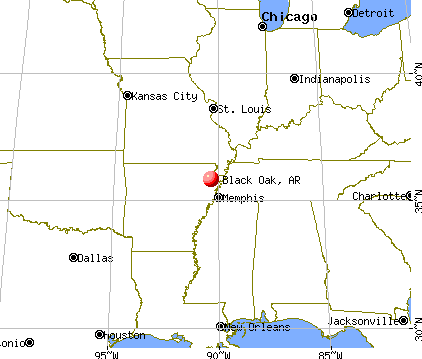 Black Oak, Arkansas map