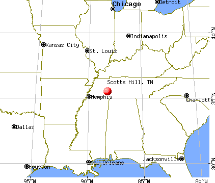 Scotts Hill, Tennessee map