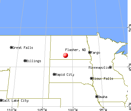 Flasher, North Dakota map