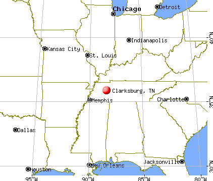 Clarksburg, Tennessee map