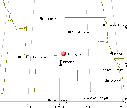 Burns, Wyoming map
