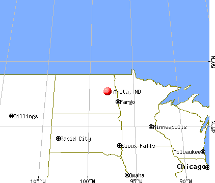 Aneta, North Dakota map