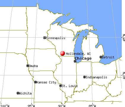 Hollandale, Wisconsin map