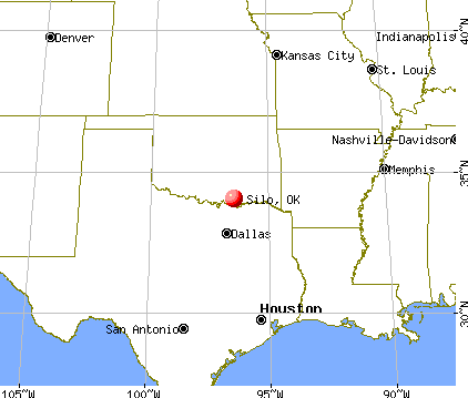 Silo, Oklahoma map