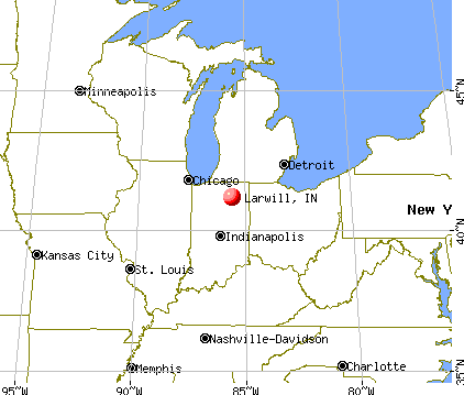 Larwill, Indiana map