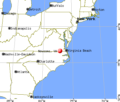Newsoms, Virginia map