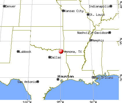 Annona, Texas map