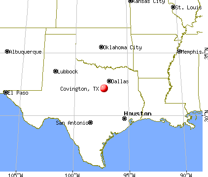 Covington, Texas map