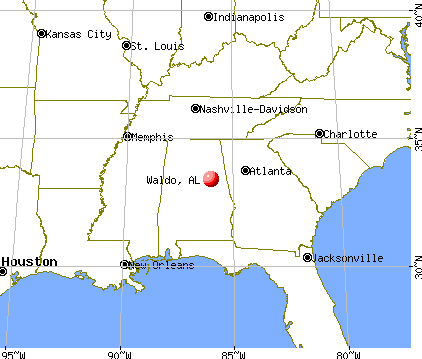 Waldo, Alabama map