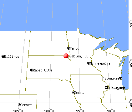 Veblen, South Dakota map