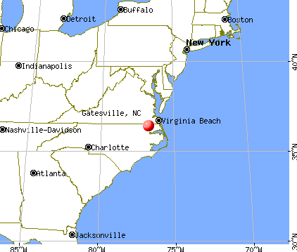 Gatesville, North Carolina map
