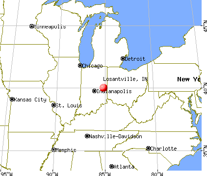 Losantville, Indiana map