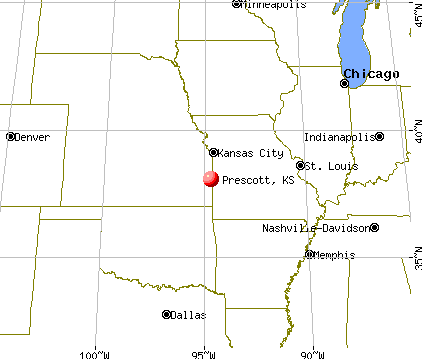 Prescott, Kansas map
