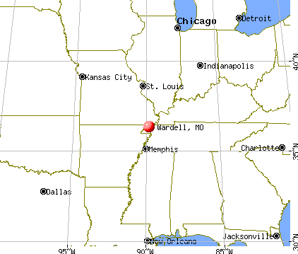 Wardell, Missouri map