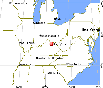 Ewing, Kentucky map