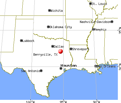 Berryville, Texas map