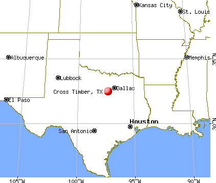Cross Timber, Texas map